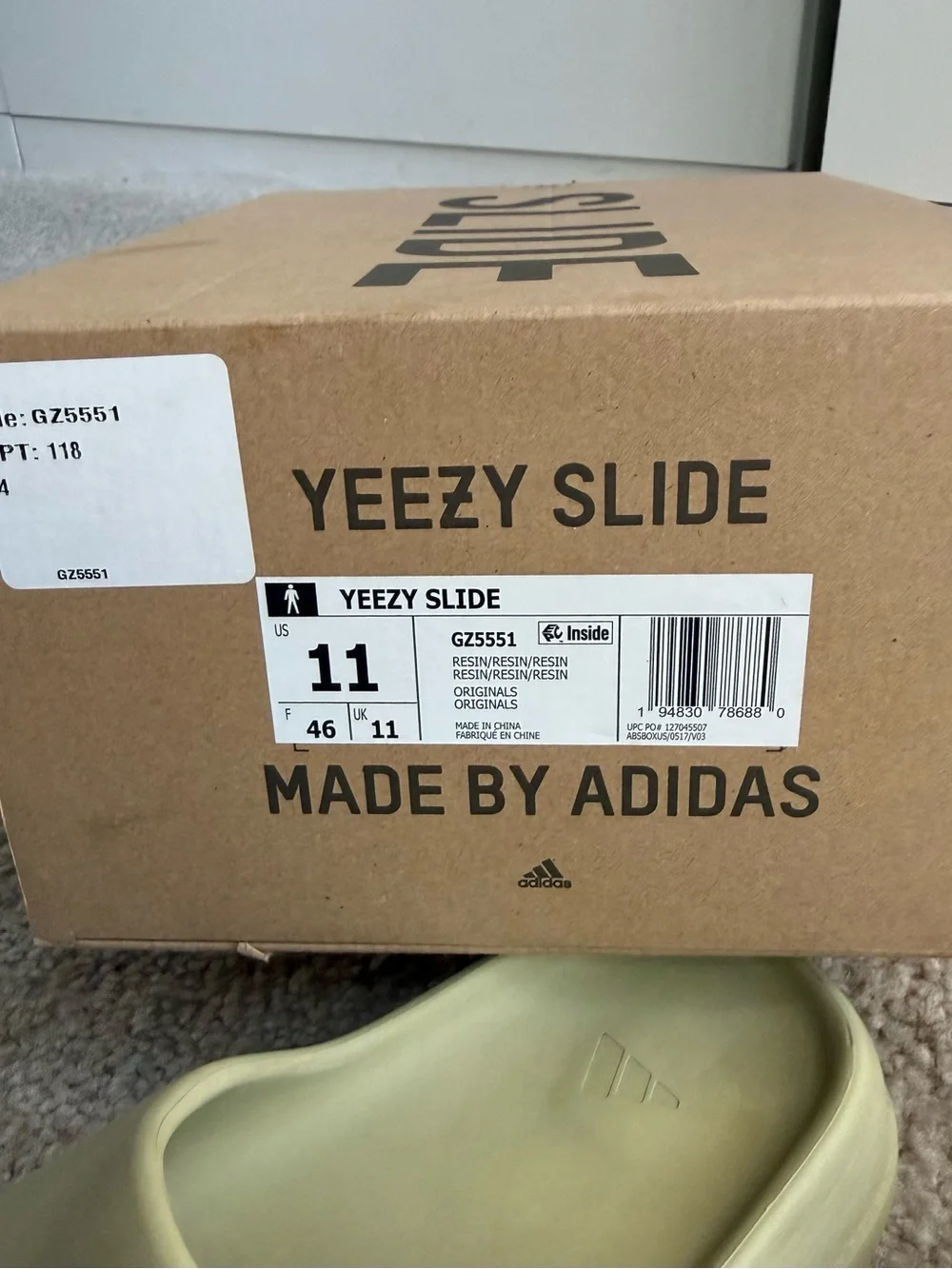 Adidas Yeezy Slide Resin GZ5551 Men’s 11 Green Slides Sandals w/ Original Box